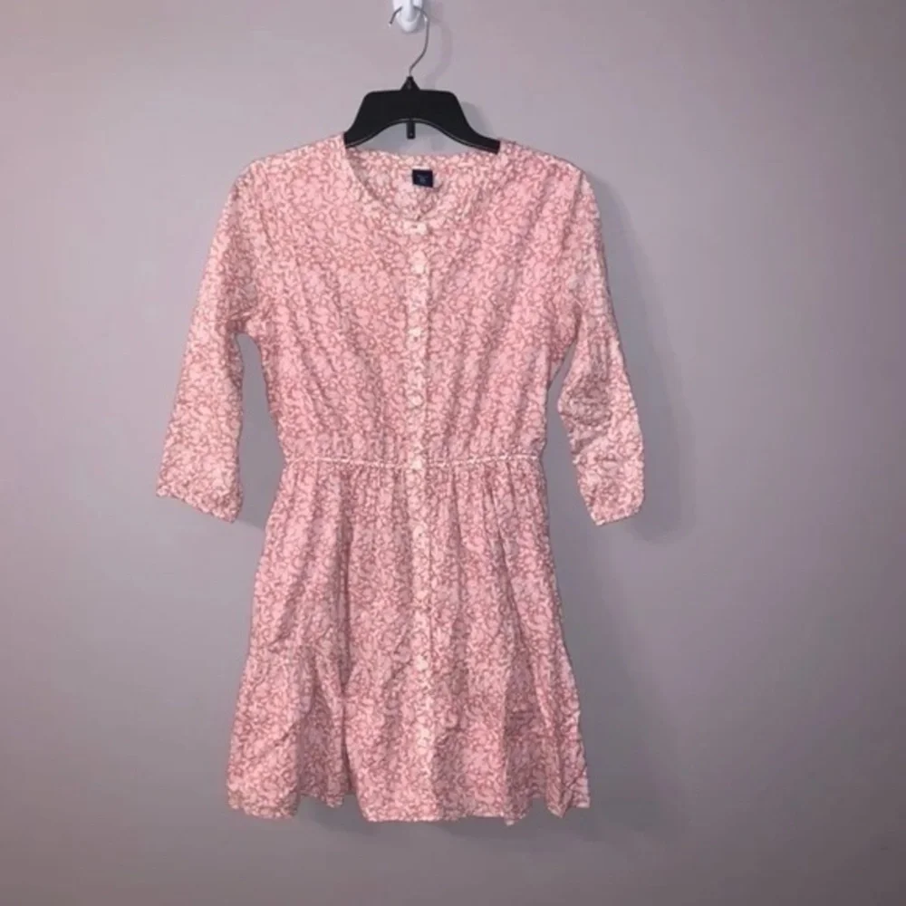 Pink floral long sleeve dress kids xxl gap